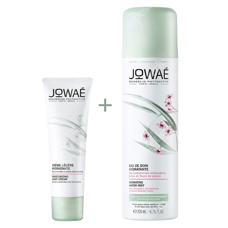 Jowae Moisturizing Light Cream + Hydrating Water Mist ZESTAW Lekki krem nawilżający 40 ml + Pielęgnująca mgiełka 200 ml