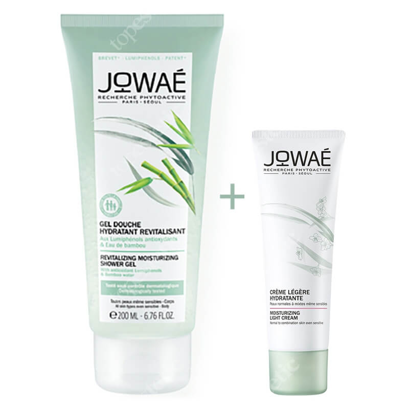 Jowae Moisturizing Light Cream + Revitalizing Moisturizing Shower Gel ZESTAW Lekki krem nawilżający 40 ml + Żel pod prysznic z wodą bambusową 200 ml
