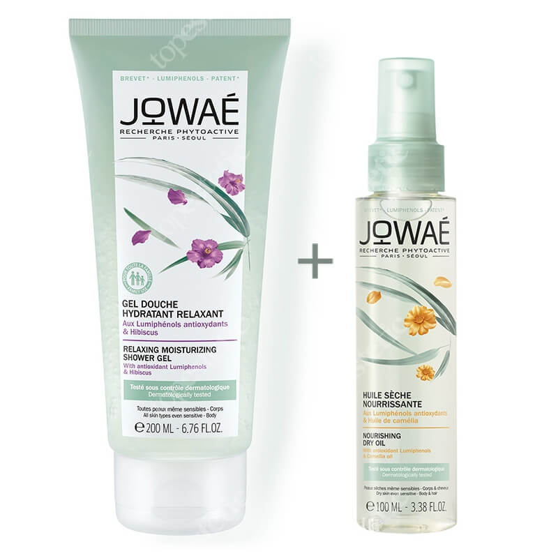 Jowae Nourishing Dry Oil & Relaxing Moisturizing Shower Gel ZESTAW Suchy olejek 100 ml + Relaksujący żel pod prysznic 200 ml