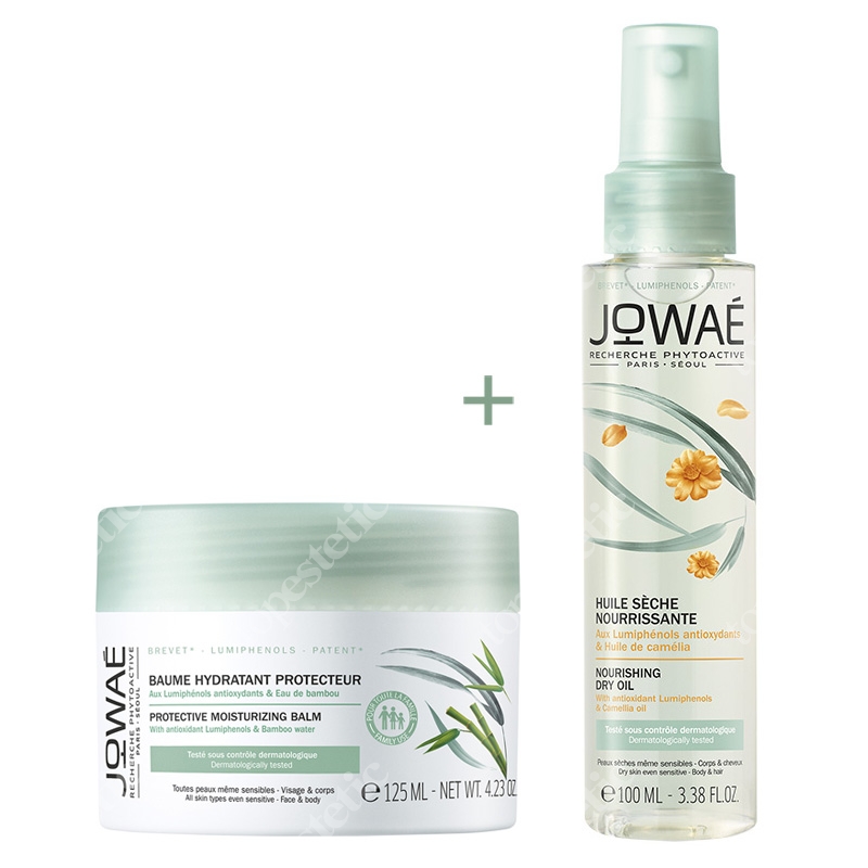 Jowae Protective Moisturizing Balm + Nourishing Dry Oil ZESTAW Ochronny balsam nawilżający 125 ml + Odżywczy suchy olejek 100 ml