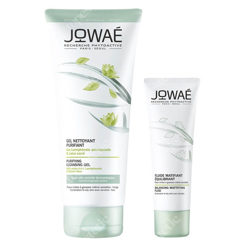 Jowae Pure Set ZESTAW Żel myjący 200 ml + Fluid matujący przywracający równowagę 40 ml