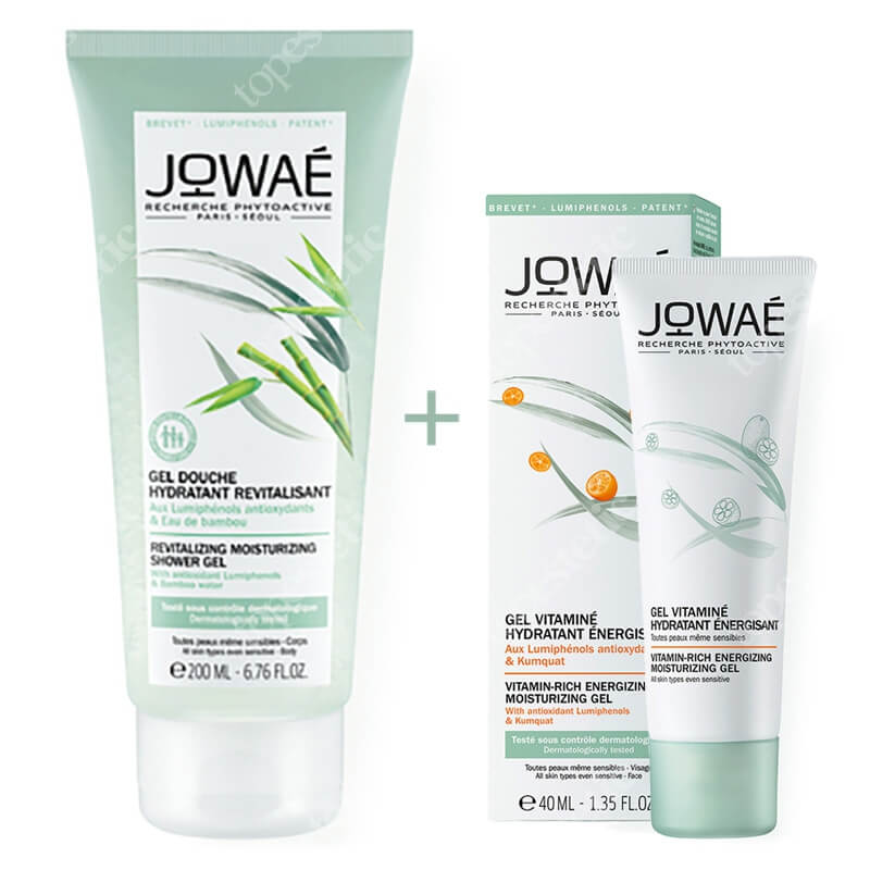 Jowae Vitamin-rich Gel + Revitalizing Shower Gel ZESTAW Witaminowy żel 40 ml + Żel pod prysznic z wodą bambusową 200 ml