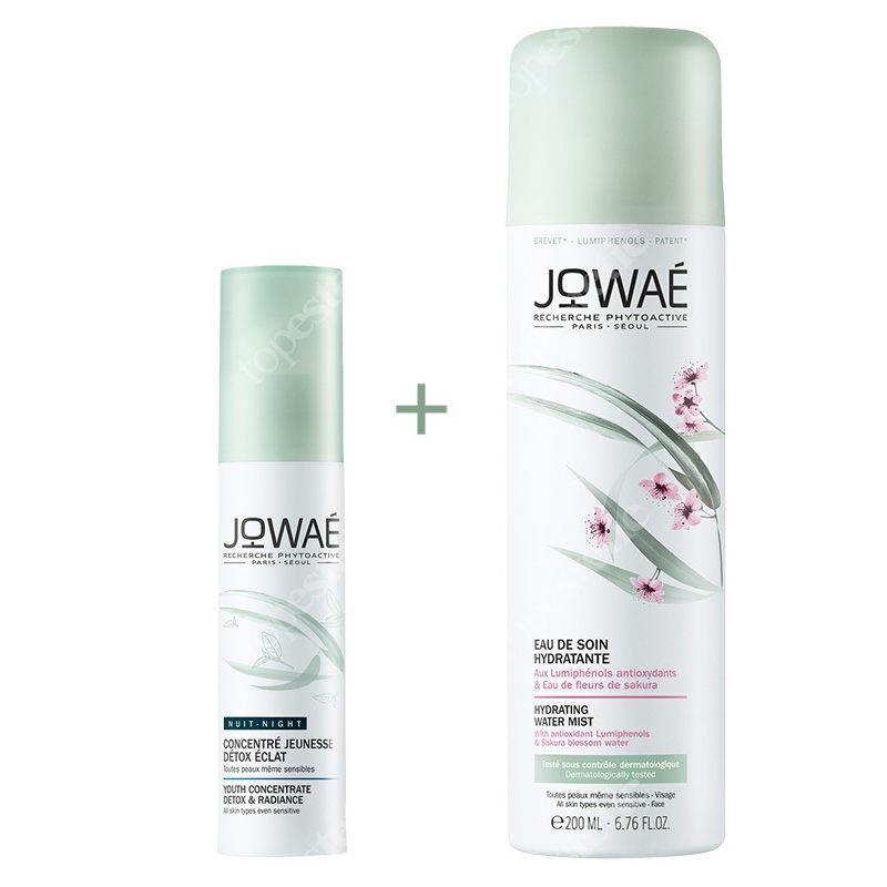 Jowae Youth Concentrate + Hydrating Water Mist ZESTAW Koncentrat młodości na noc 30 ml + Pielęgnująca mgiełka 200 ml