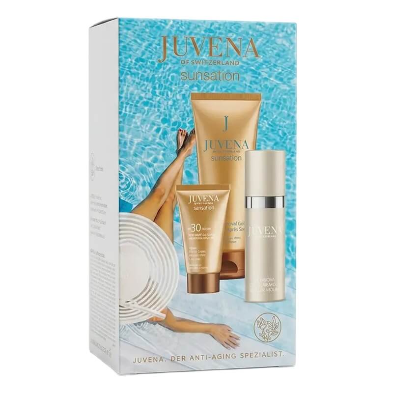 Juvena Sunsation ZESTAW Przeciwstarzeniowy krem do opalania SPF30 25 ml + Żel pod prysznic po opalaniu 100 ml + Lekka pianka pielęgnacyjna 50 ml