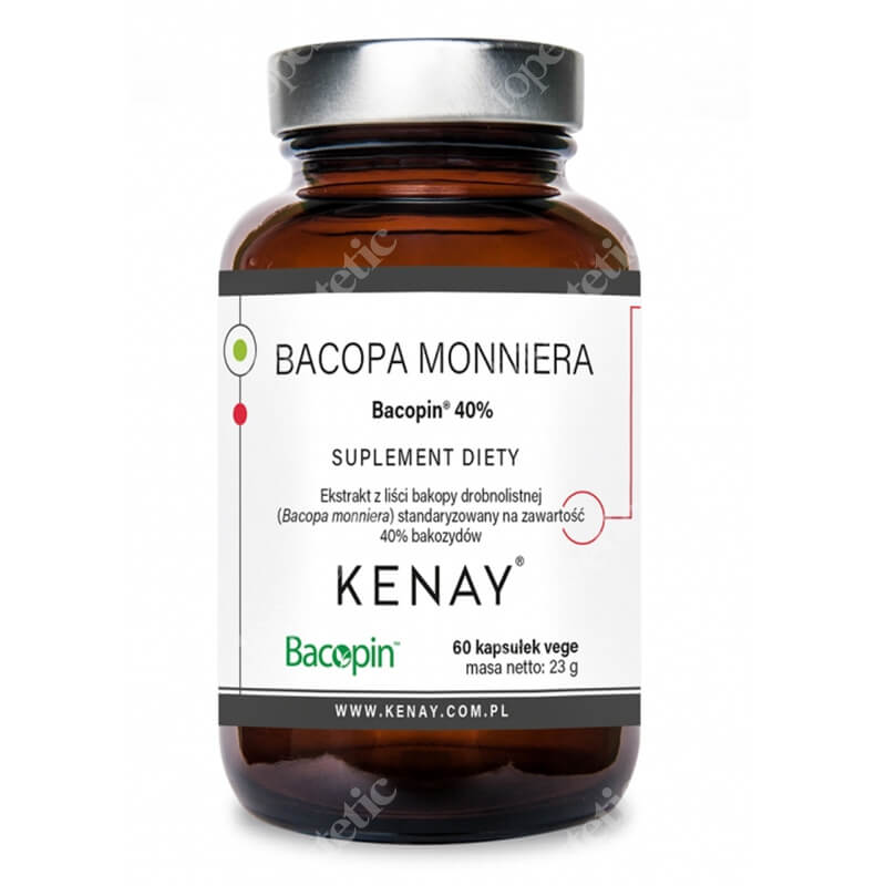 Kenay Bacopa Monniera Bacopin Ekstrakt z liści bakopy drobnolistnej suplement diety 60 kapsułek