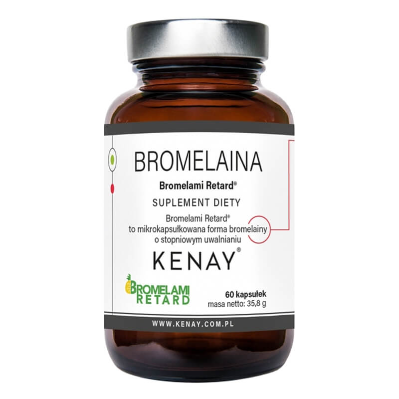 Kenay Bromelaina Bromelami Retard Suplement diety 60 kapsułek