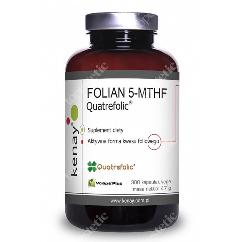 Kenay Folian 5-MTHF Aktywny Kwas Foliowy Quatrefolic Suplement diety 300 kapsułek