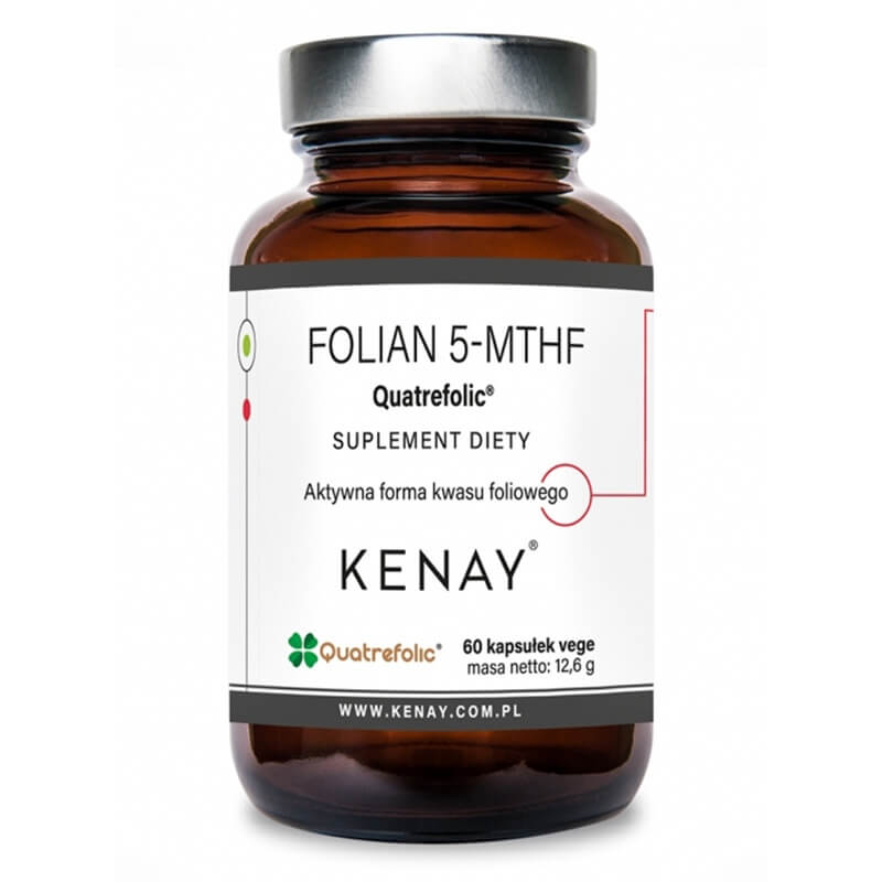 Kenay Folian 5-MTHF Aktywny Kwas Foliowy Quatrefolic Suplement diety 60 kapsułek