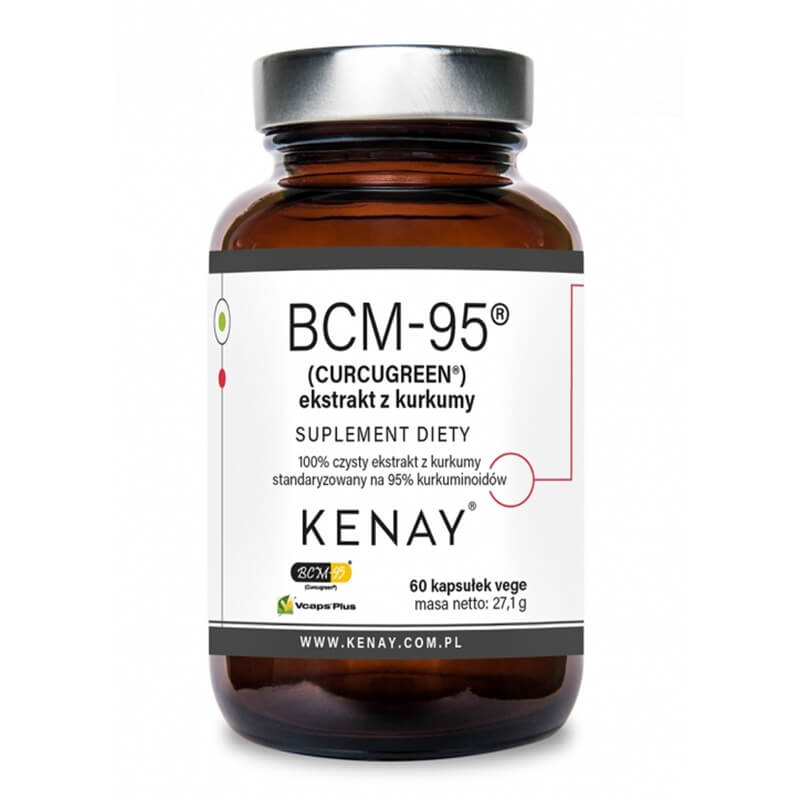 Kenay Kurkuma BCM-95 Curcugreen Czysty ekstrakt z kurkumy 60 kapsułek