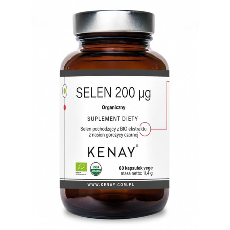 Kenay Selen Organiczny 200 mcg Suplement diety 60 kapsułek