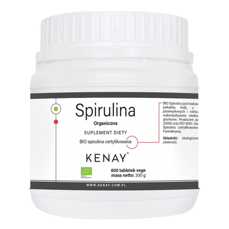 Kenay Spirulina organiczna Suplement diety 600 tabletek