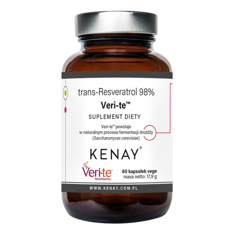 Kenay Trans-Resveratrol 98% Veri-te Suplement diety 60 kapsułek