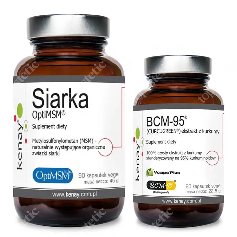 Kenay Wsparcie dla Stawów ZESTAW Czysty ekstrakt z kurkumy 60 kapsułek + Siarka OptiMSM 90 kapsułek