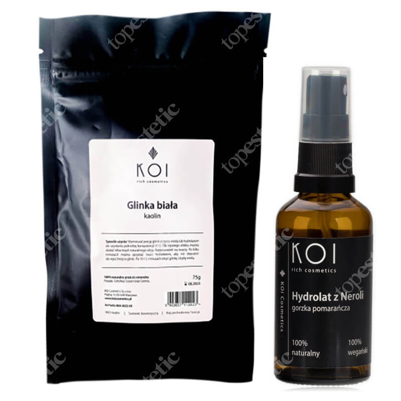 Koi Hydrolat z Neroli + Biała Glinka ZESTAW Gorzka pomarańcza 50 ml + Kaolin 75 g