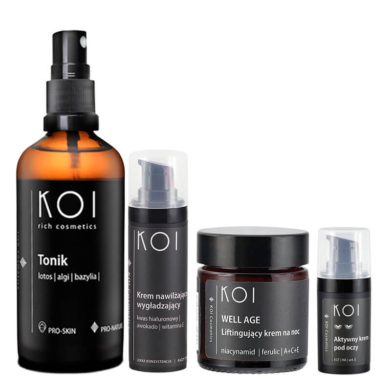 Koi Total Care ZESTAW Tonik do twarzy 100 ml + Krem na noc 30ml + Krem na dzień 30 ml + Krem pod oczy 15 ml