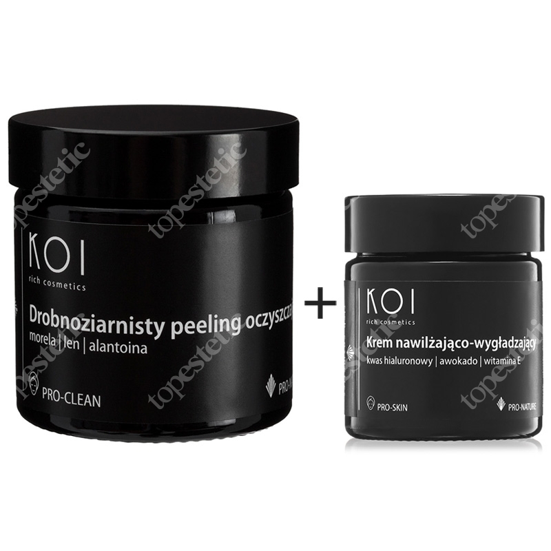 Koi Zestaw Idealny Prezent Dla Niej ZESTAW Krem nawilżająco - wygładzający 30 ml + Peeling drobnoziarnisty 60ml