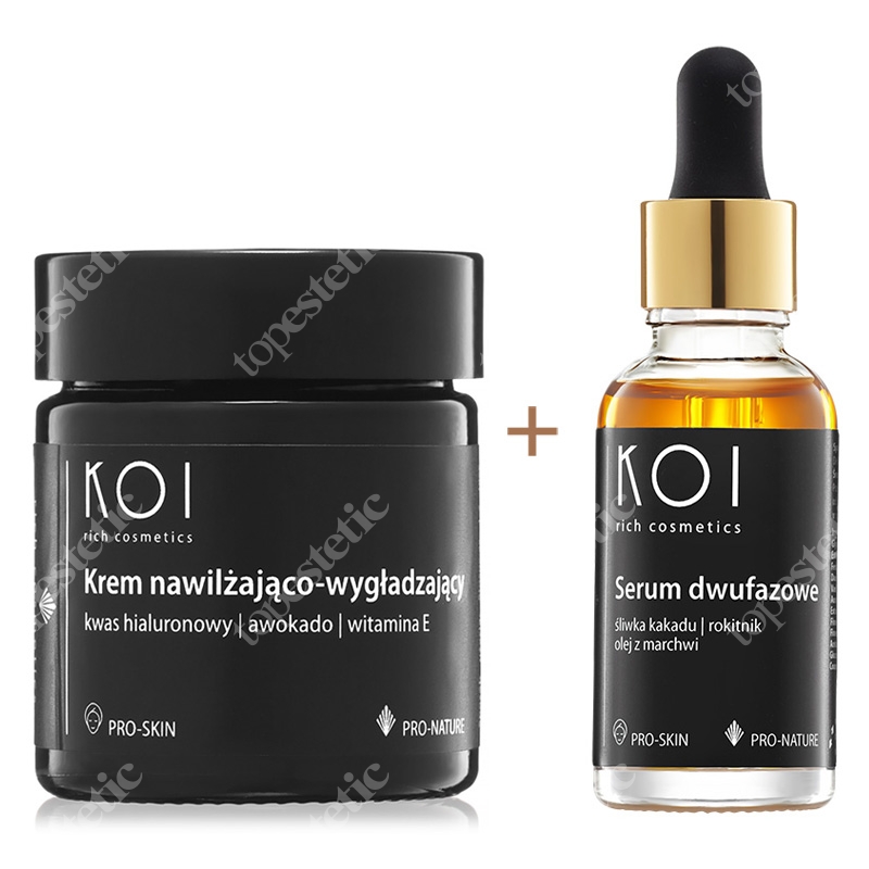 Koi Zestaw Odżywczy ZESTAW Krem nawilżająco - wygładzający 30 ml + Serum dwufazowe 30 ml