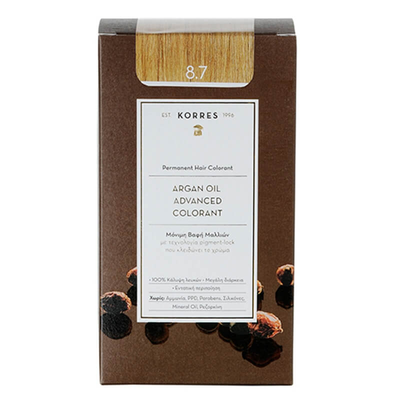 Korres Argan Oil Hair Colorant Farba do włosów (kolor 8.7 Toffee) 1 szt