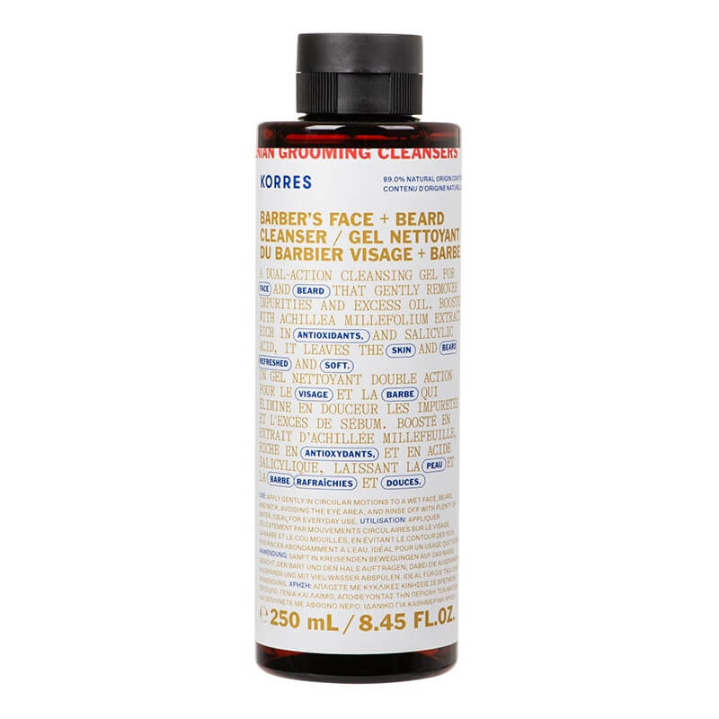 Korres Barbers Face + Beard Cleanser Żel do mycia twarzy dla mężczyzn 250 ml