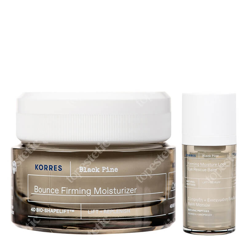 Korres Black Pine 4D Set ZESTAW Ujędrniajacy krem pod oczy 15 ml + Krem na dzień dla skóry normalnej i mieszanej 40 ml