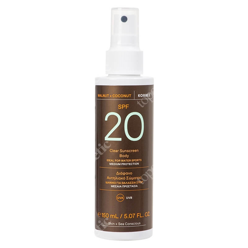 Korres Clear Sunscreen Body SPF 20 Spray ochronny do ciała 150 ml