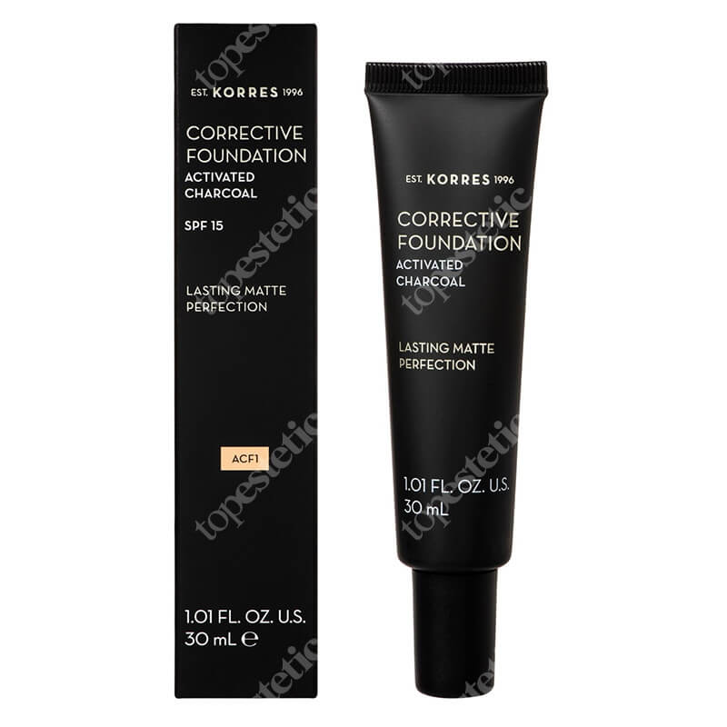 Korres Corrective Foundation Activated Charcoal Lasting Matte Perfection SPF 15 Podkład (kolor AFC1) 30 ml