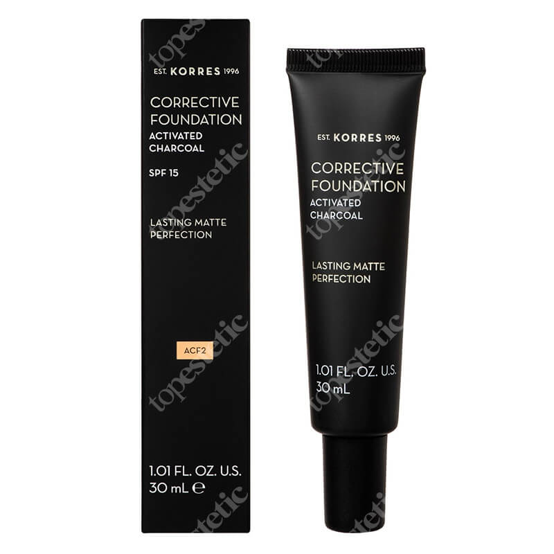 Korres Corrective Foundation Activated Charcoal Lasting Matte Perfection SPF 15 Podkład (kolor AFC2) 30 ml
