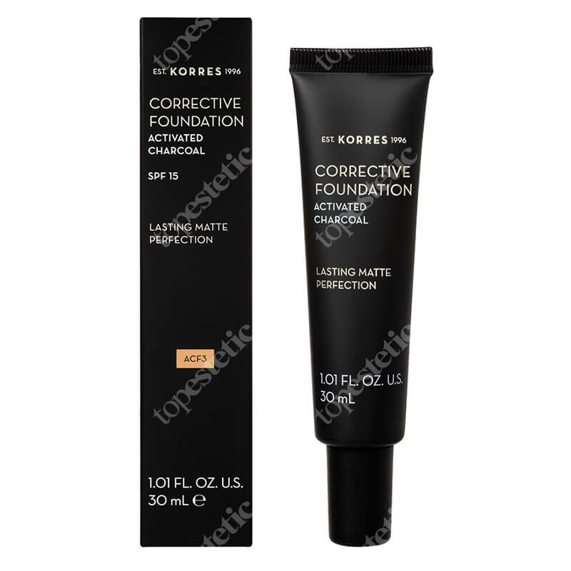 Korres Corrective Foundation Activated Charcoal Lasting Matte Perfection SPF 15 Podkład (kolor AFC3) 30 ml