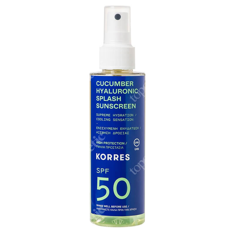 Korres Cucumber Hyaluronic Spash Sunscreen SPF 50 Spray ochronny do ciała i twarzy 150 ml