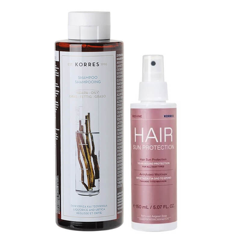 Korres Hair Care ZESTAW Szampon 250 ml + Mgiełka ochronna do włosów 150 ml
