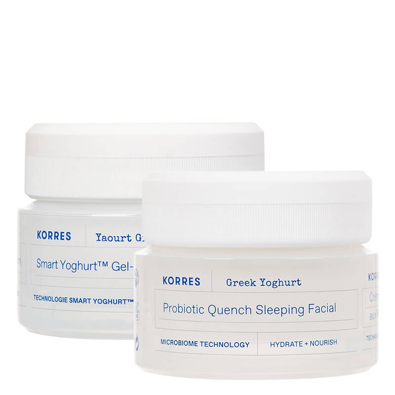 Korres Smart Yoghurt Day And Night Skin Care ZESTAW Żel-krem probiotyczny - skóra normalna i mieszana 40 ml + Odżywcza krem-maska z probiotykami na noc 40 ml