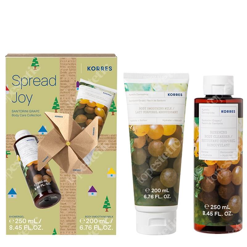 Korres Spread Joy Santorini Grape ZESTAW Żel do mycia ciała 250 ml + Mleczko nawilżające 200 ml