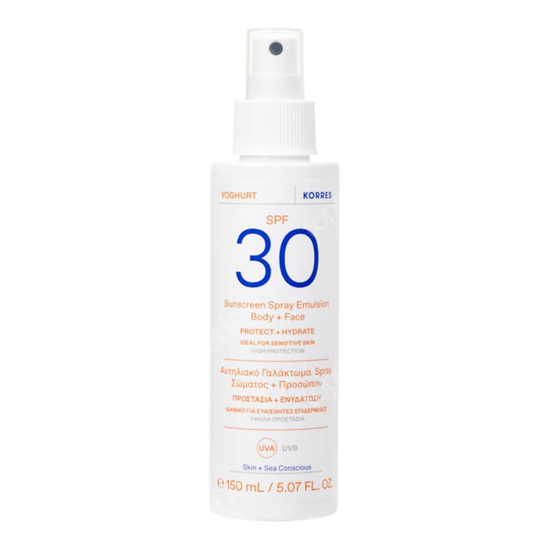 Korres Sunscreen Spray Emulsion SPF 30 Emulsja ochronna do ciała i twarzy w sprayu SPF 30 150 ml