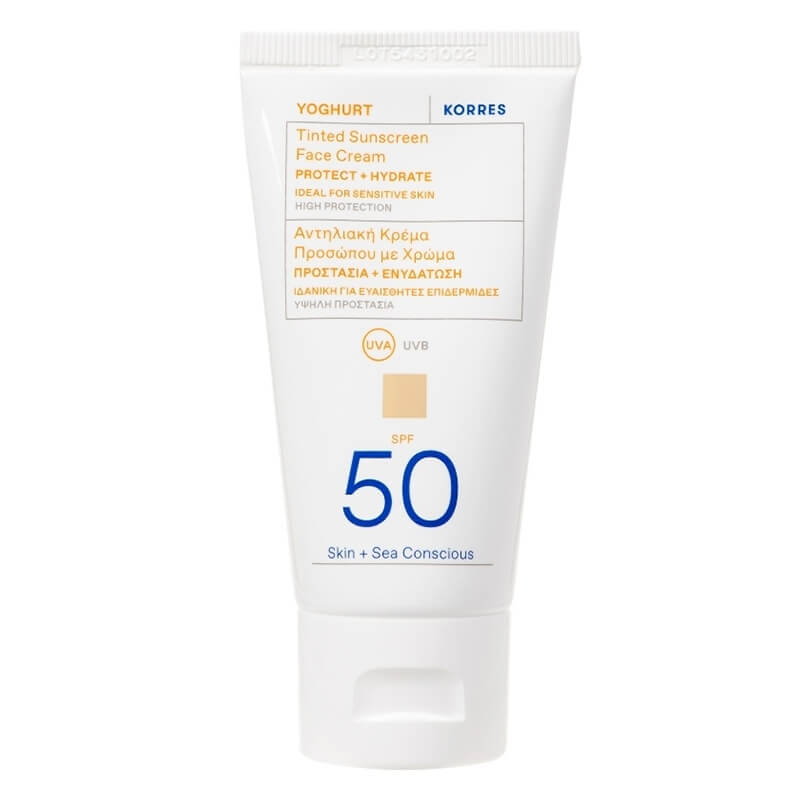 Korres Tinted Sunscreen Face Cream SPF 50 Koloryzujący krem ochronny do twarzy 50 ml