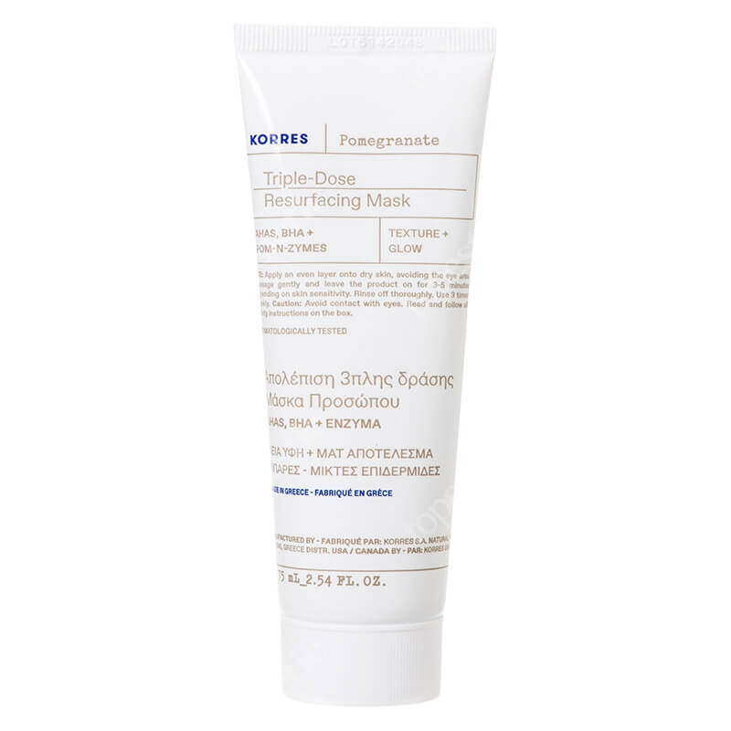Korres Triple-Dose Resurfacing Mask Maska do twarzy z kwasami AHA i enzymami 75 ml