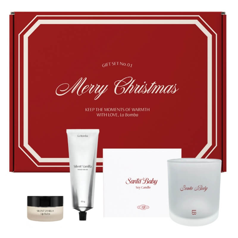 La Bomba Gift Set #6 ZESTAW Odżywczy krem do rąk 40 g + Odżywczy balsam do ust 15 g + Świeca 150 g