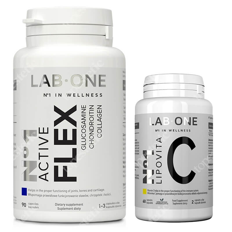 Lab One N°1 Lipovita C + N°1 Active Flex ZESTAW Witamina C liposomalna 30 kaps + Suplement diety 90 kaps.