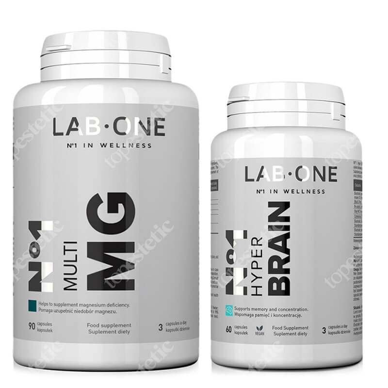 Lab One N°1 Multi Mg + N°1 Hyper Brain ZESTAW Suplement diety 90 kaps + Suplement diety 60 kaps