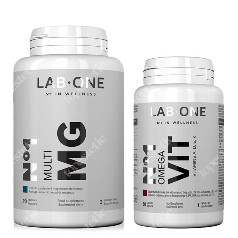 Lab One N°1 Omega VIT + N°1 Multi Mg ZESTAW Witaminy i kwasy tłuszczowe Omega-3 60 kaps. + Magnez 90 kaps