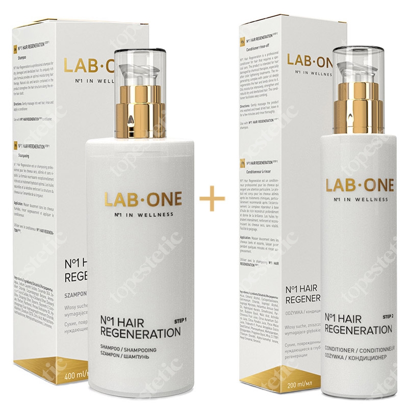 Lab One No1 Hair Regeneration step 1 + No1 Hair Regeneration step 2 ZESTAW Szampon regenerujący 400 ml + Odżywka regenerująca 200 ml