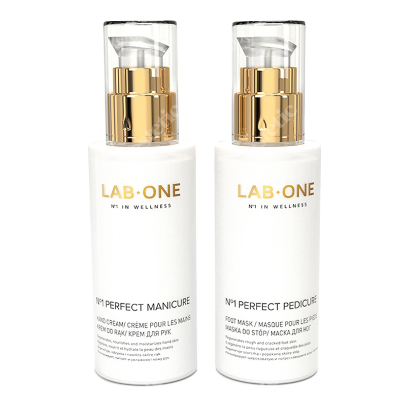 Lab One No1 Perfect Manicure + No1 Perfect Pedicure ZESTAW Kompleksowa pielęgnacja - Krem do rąk 125 ml + Maska do stóp 125 ml