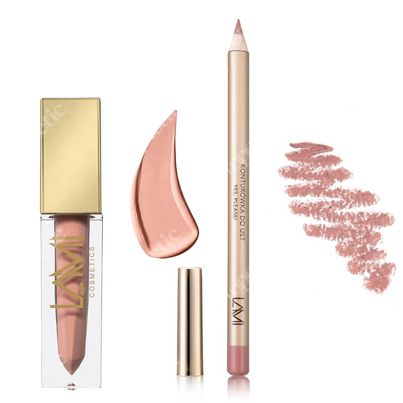 Lami Cosmetics Dirty Rouge Lip Kit ZESTAW Konturówka YES, PLEASE! (kolor Beżowo-różowa) 1,4 g + Pomadka - Dirty Rouge (07) 5 g
