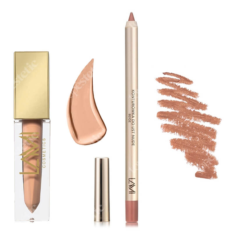 Lami Cosmetics Lip Kit VII ZESTAW Pomadka - Classic Nude (04) 5 g + Konturówka (kolor Beige) 1 szt.