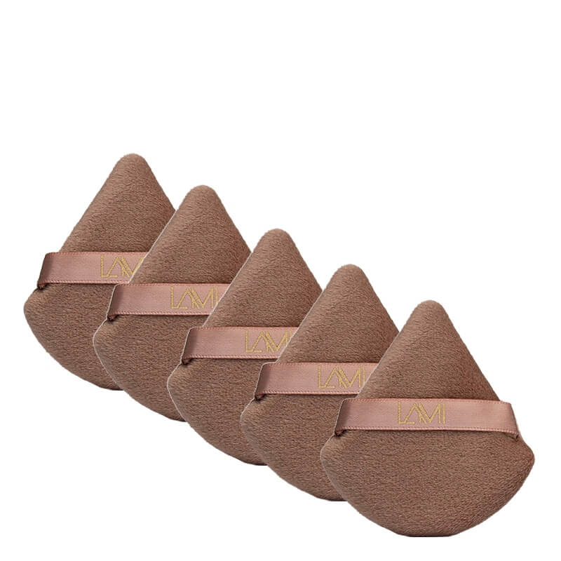 Lami Cosmetics Puszek do pudru x 5 ZESTAW Trójkątny welurowy puszek do pudru 1 szt x 5