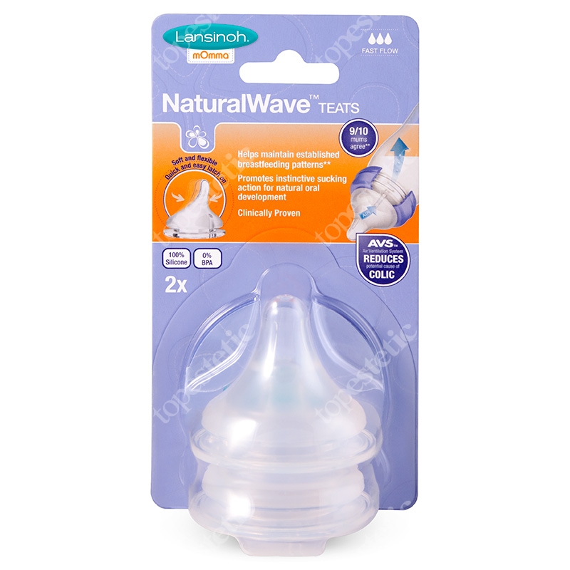 Lansinoh Natural Wave Teats Fast Flow Smoczek o szybkim przepływie 2 szt.