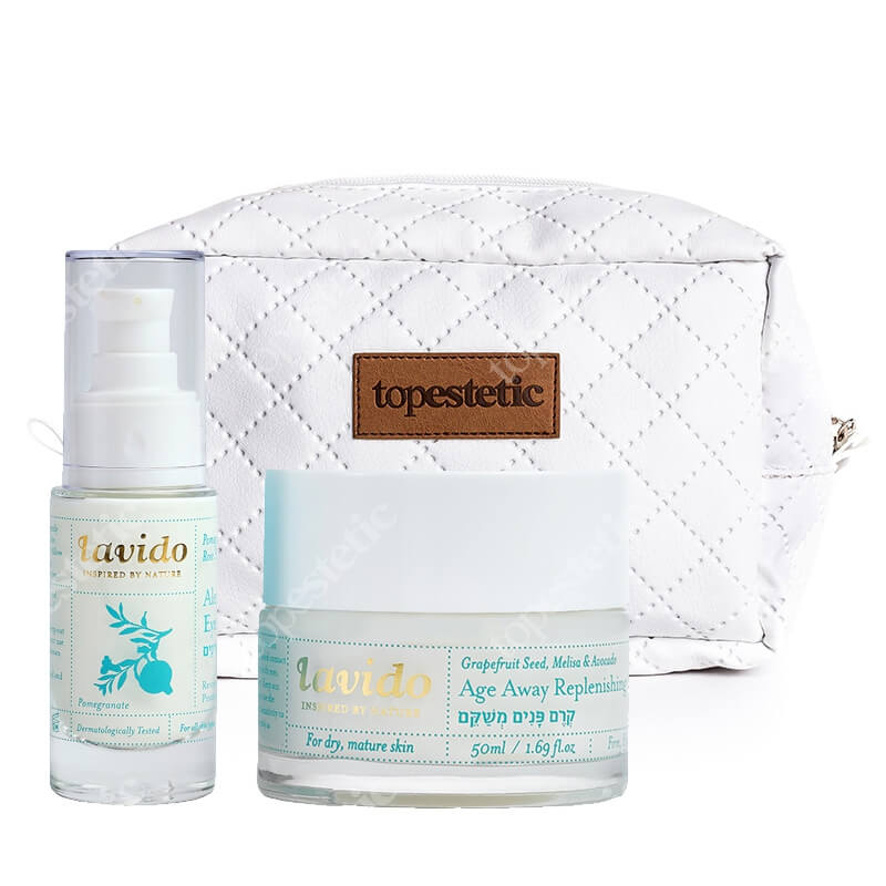 Lavido Alert Eye Cream + Age Away Replenishing Cream ZESTAW Odmładzający krem pod oczy 30 ml + Regenerujący krem odmładzający 50 ml + Kosmetyczka 1 szt