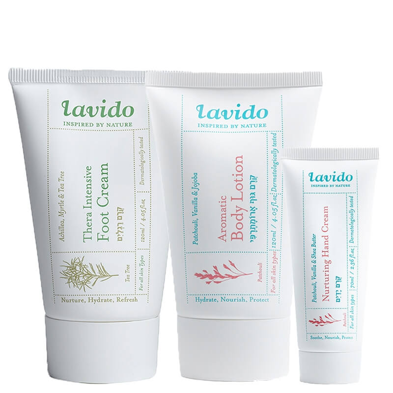 Lavido Body Set ZESTAW Balsam do ciała 120 ml + Krem do rąk 70 ml + Krem do pielęgnacji stóp 120 ml