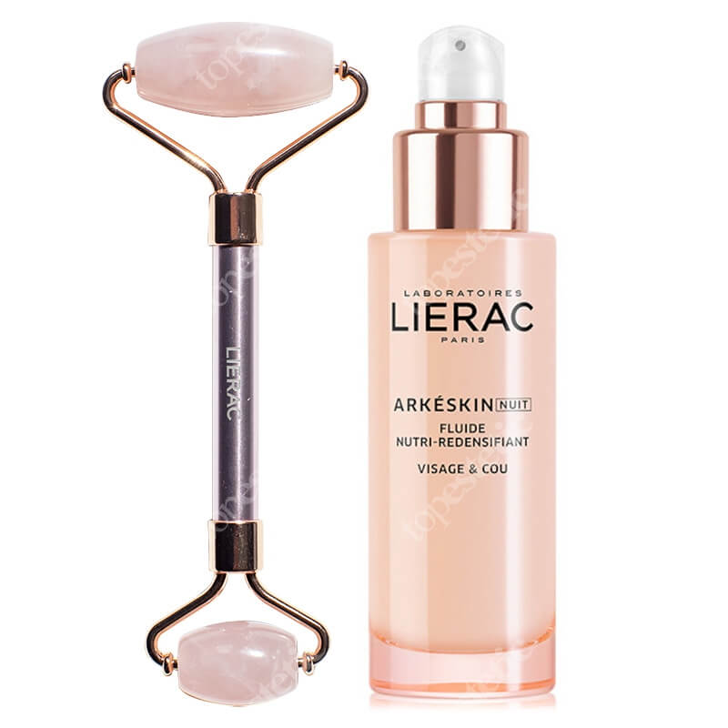 Lierac Arkeskin Night Emulsion + Pink Roller ZESTAW Odżywcza emulsja na noc przywracająca gęstość 50 ml + Roller z różowego kwarcu 1 szt