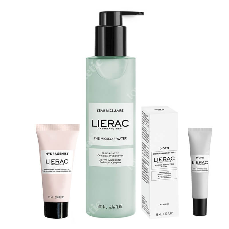Lierac Beauty Way ZESTAW Woda micelarna 200 ml + Krem wypełniający pod oczy 15 ml + Krem-żel rozświetlający 15 ml