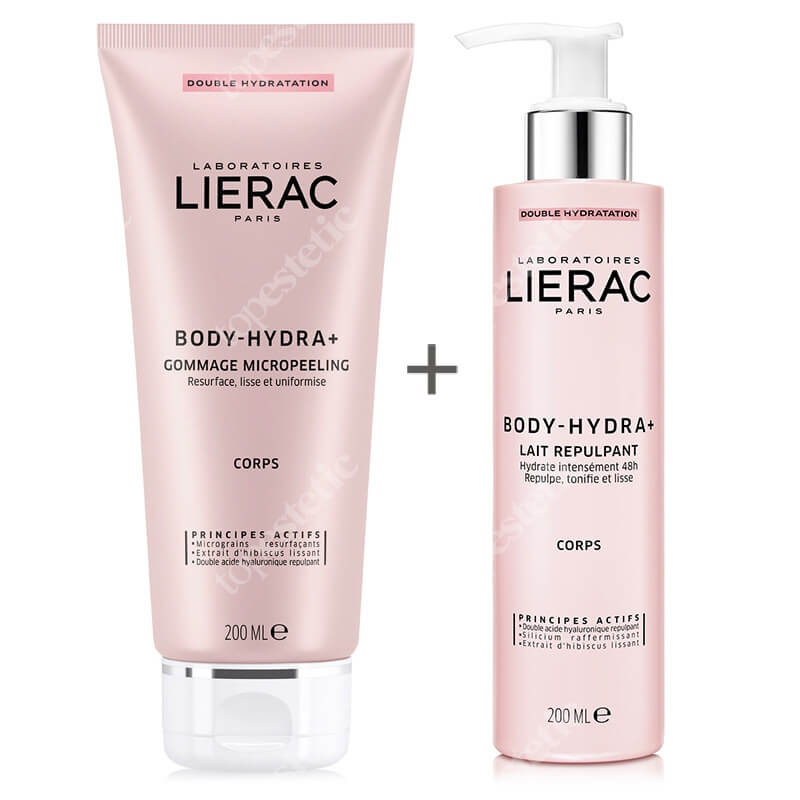 Lierac Body Hydra+ Micropeeling + Lait ZESTAW Mikropeeling 200 ml + Mleczko 200 ml
